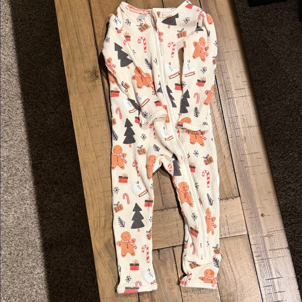 SpearmintLove Zip-Up Holiday Onesie — 12–18M — 100% Organic Cotton